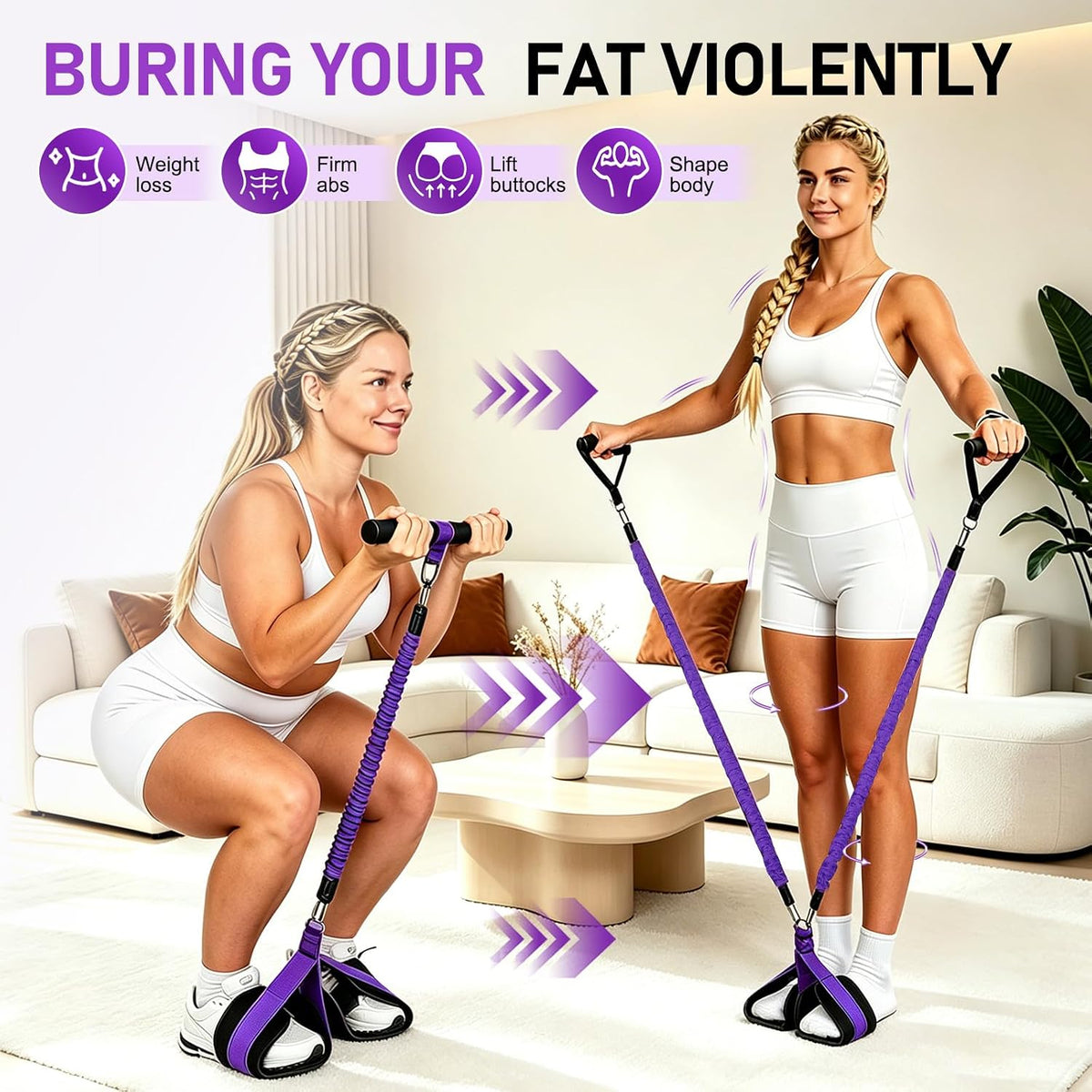 Multifunctional Pedal Resistance Band with Handles, Adjustable Detachable Latex Exercise Bands, Home Gym Workout for Women Men