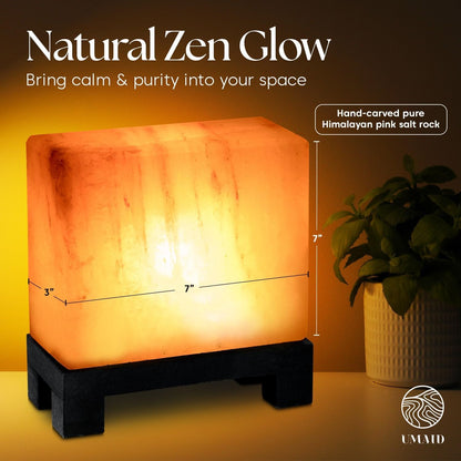 Himalayan Salt Lamp Bowl with 6 Himalayan Salt Massage Stones, Dimmable Pink Rock Salt Lamp for Bedroom, Office Desk & Meditation Room, Spa Decor, Relaxation Home Decor Gifts for Men & Women