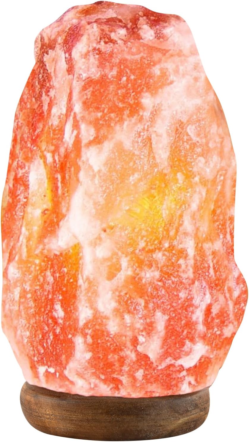 Himalayan Salt Lamp Bowl with 6 Himalayan Salt Massage Stones, Dimmable Pink Rock Salt Lamp for Bedroom, Office Desk & Meditation Room, Spa Decor, Relaxation Home Decor Gifts for Men & Women