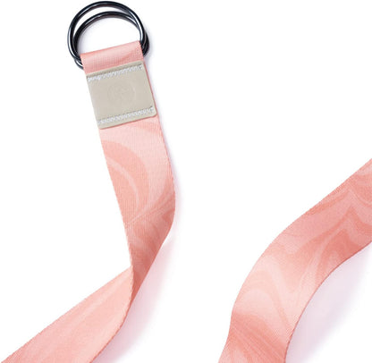 The Yoga Strap | Luxurious, Extra Long, Super Soft, Eco Printed | Studio Quality, Adjustable | Safely Stretch Further and Hold Longer | 8 ft Long