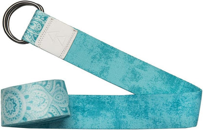 The Yoga Strap | Luxurious, Extra Long, Super Soft, Eco Printed | Studio Quality, Adjustable | Safely Stretch Further and Hold Longer | 8 ft Long
