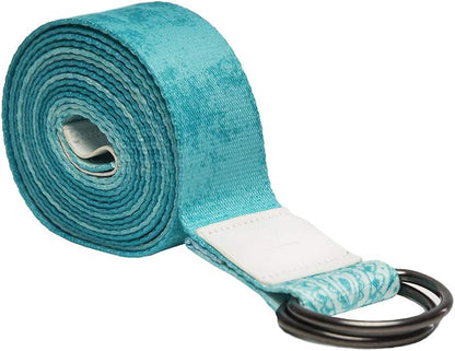 The Yoga Strap | Luxurious, Extra Long, Super Soft, Eco Printed | Studio Quality, Adjustable | Safely Stretch Further and Hold Longer | 8 ft Long