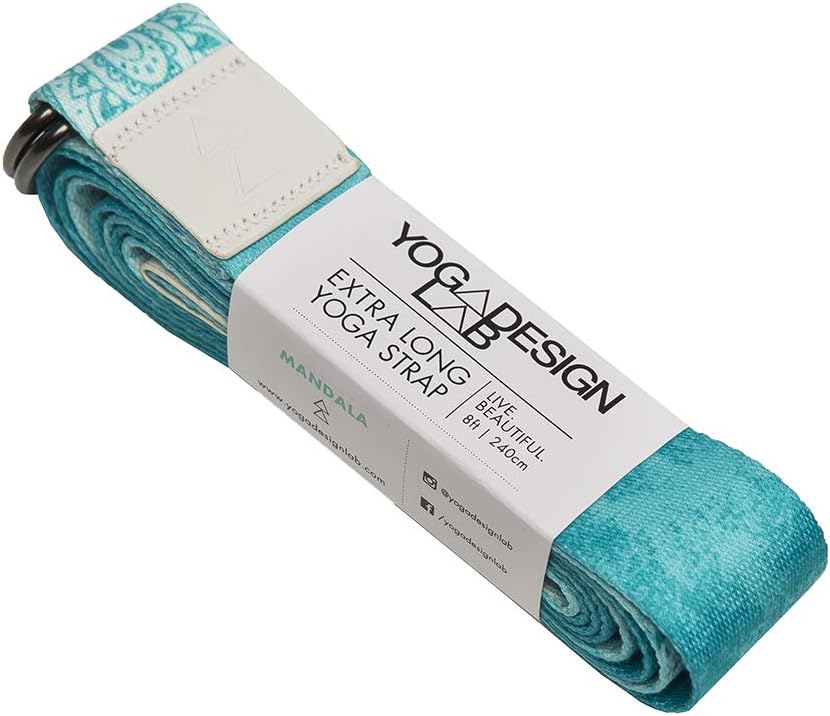 The Yoga Strap | Luxurious, Extra Long, Super Soft, Eco Printed | Studio Quality, Adjustable | Safely Stretch Further and Hold Longer | 8 ft Long
