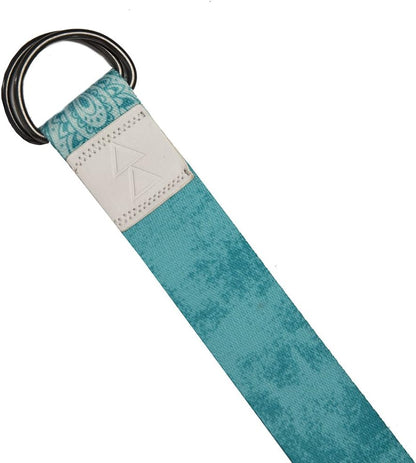 The Yoga Strap | Luxurious, Extra Long, Super Soft, Eco Printed | Studio Quality, Adjustable | Safely Stretch Further and Hold Longer | 8 ft Long