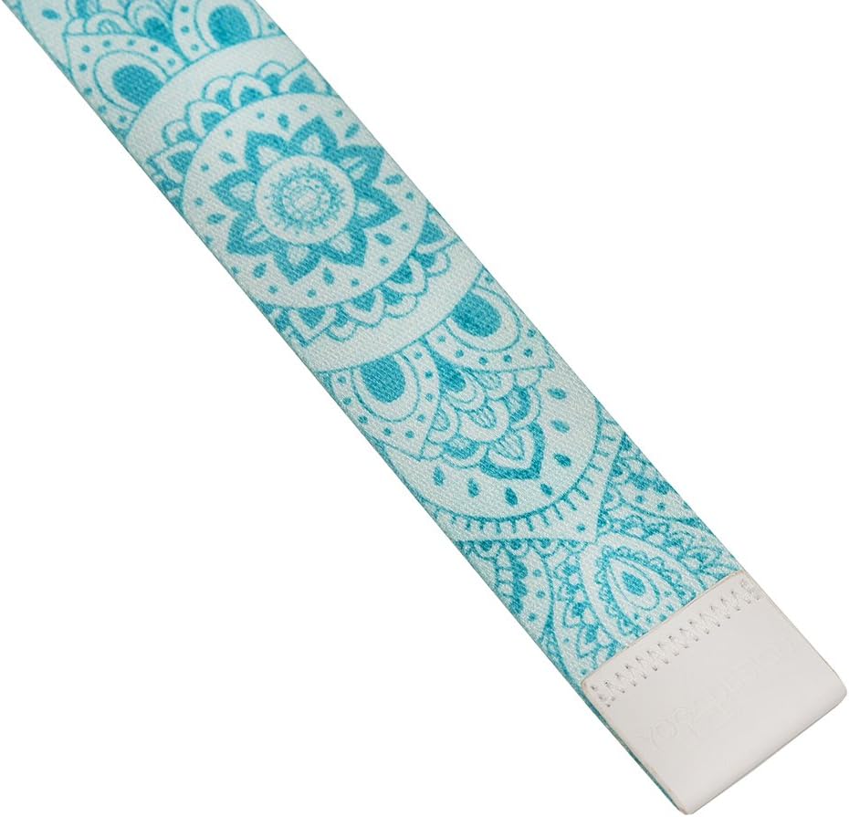 The Yoga Strap | Luxurious, Extra Long, Super Soft, Eco Printed | Studio Quality, Adjustable | Safely Stretch Further and Hold Longer | 8 ft Long