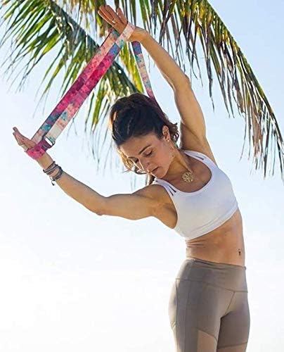 The Yoga Strap | Luxurious, Extra Long, Super Soft, Eco Printed | Studio Quality, Adjustable | Safely Stretch Further and Hold Longer | 8 ft Long