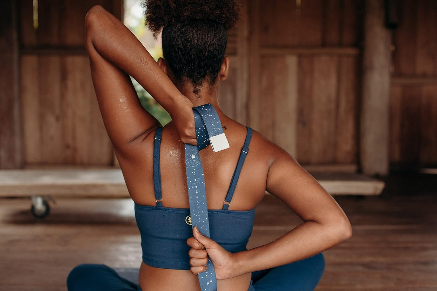 The Yoga Strap | Luxurious, Extra Long, Super Soft, Eco Printed | Studio Quality, Adjustable | Safely Stretch Further and Hold Longer | 8 ft Long