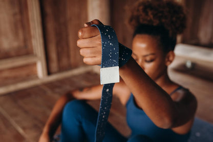 The Yoga Strap | Luxurious, Extra Long, Super Soft, Eco Printed | Studio Quality, Adjustable | Safely Stretch Further and Hold Longer | 8 ft Long