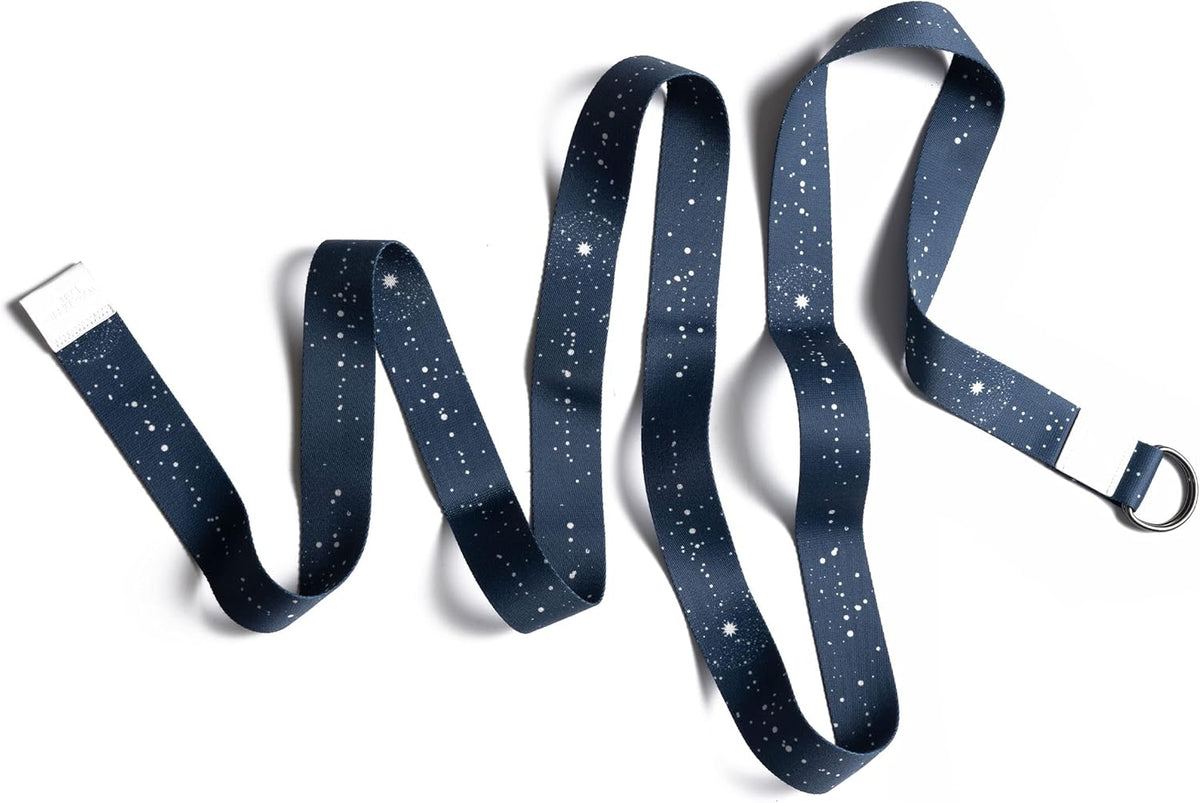 The Yoga Strap | Luxurious, Extra Long, Super Soft, Eco Printed | Studio Quality, Adjustable | Safely Stretch Further and Hold Longer | 8 ft Long
