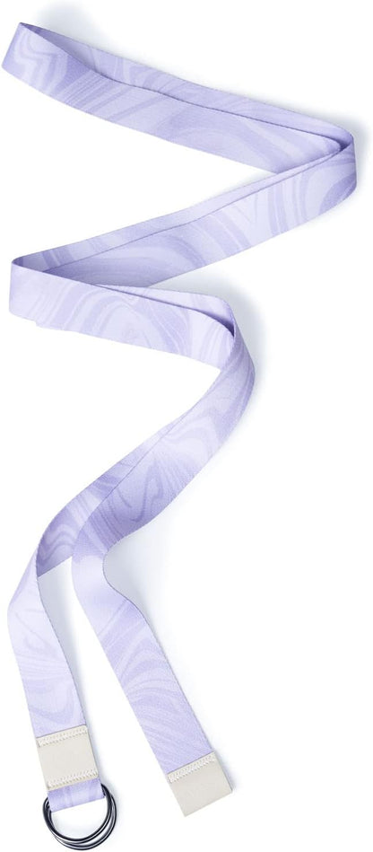 The Yoga Strap | Luxurious, Extra Long, Super Soft, Eco Printed | Studio Quality, Adjustable | Safely Stretch Further and Hold Longer | 8 ft Long