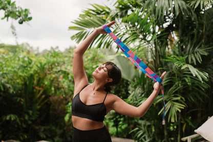 The Yoga Strap | Luxurious, Extra Long, Super Soft, Eco Printed | Studio Quality, Adjustable | Safely Stretch Further and Hold Longer | 8 ft Long