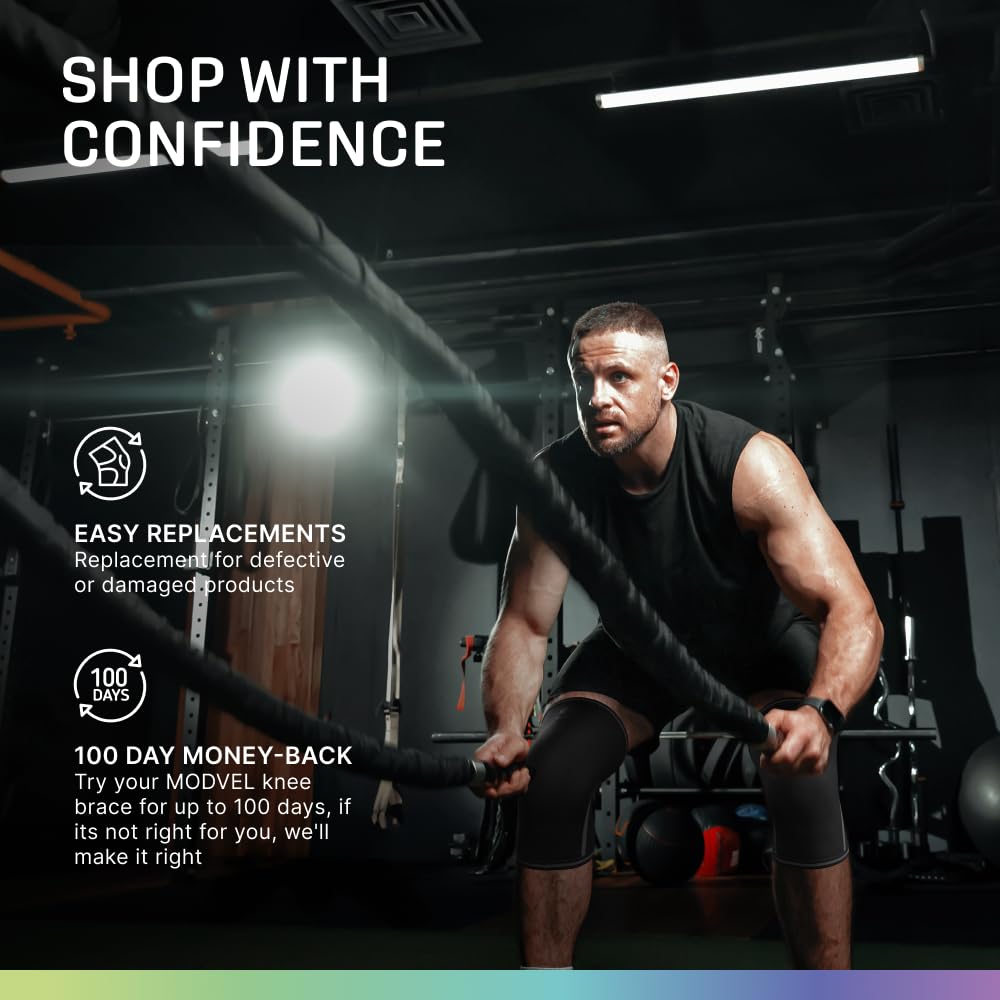 7mm Neoprene Knee Sleeves for Men & Women Weightlifting & Powerlifting – Compression Knee Sleeve Support for Squats, Gym, Training – USPA, IPL Approved – Medium Black (Pair)