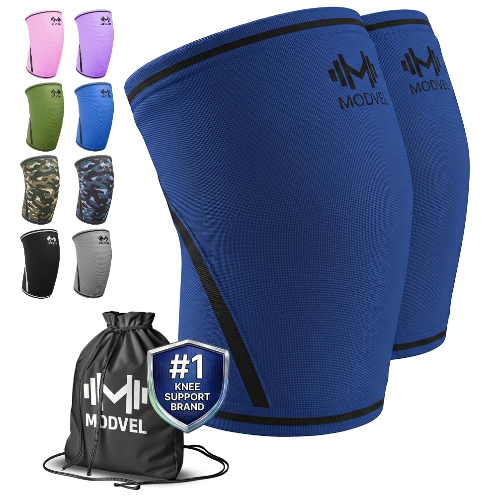 7mm Neoprene Knee Sleeves for Men & Women Weightlifting & Powerlifting – Compression Knee Sleeve Support for Squats, Gym, Training – USPA, IPL Approved – Medium Black (Pair)