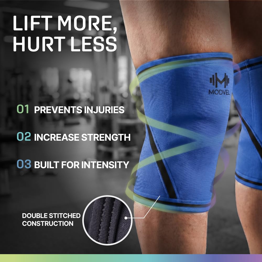 7mm Neoprene Knee Sleeves for Men & Women Weightlifting & Powerlifting – Compression Knee Sleeve Support for Squats, Gym, Training – USPA, IPL Approved – Medium Black (Pair)