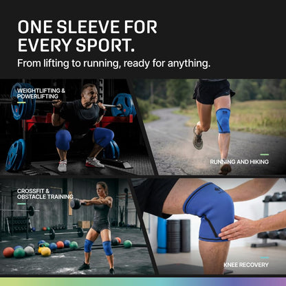 7mm Neoprene Knee Sleeves for Men & Women Weightlifting & Powerlifting – Compression Knee Sleeve Support for Squats, Gym, Training – USPA, IPL Approved – Medium Black (Pair)