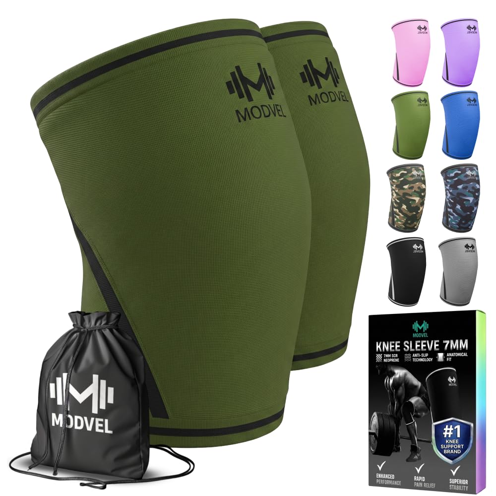 7mm Neoprene Knee Sleeves for Men & Women Weightlifting & Powerlifting – Compression Knee Sleeve Support for Squats, Gym, Training – USPA, IPL Approved – Medium Black (Pair)