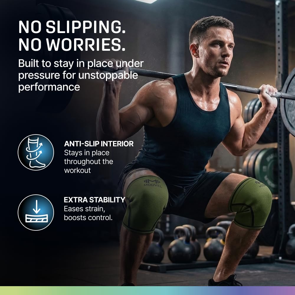 7mm Neoprene Knee Sleeves for Men & Women Weightlifting & Powerlifting – Compression Knee Sleeve Support for Squats, Gym, Training – USPA, IPL Approved – Medium Black (Pair)