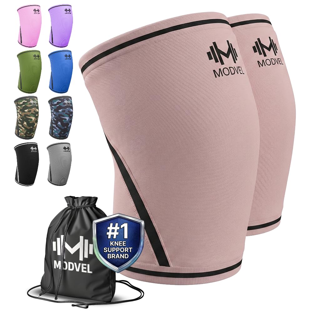 7mm Neoprene Knee Sleeves for Men & Women Weightlifting & Powerlifting – Compression Knee Sleeve Support for Squats, Gym, Training – USPA, IPL Approved – Medium Black (Pair)