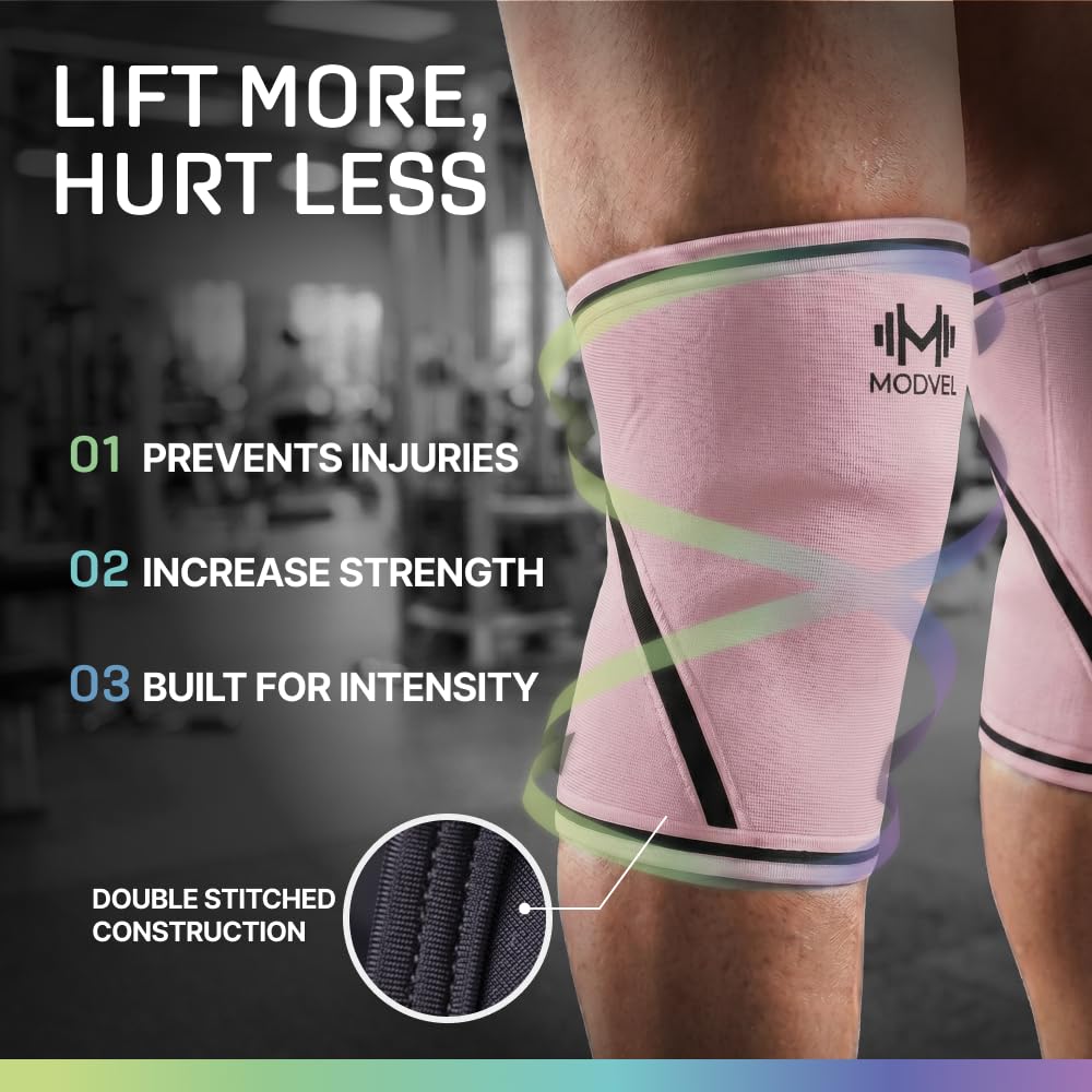 7mm Neoprene Knee Sleeves for Men & Women Weightlifting & Powerlifting – Compression Knee Sleeve Support for Squats, Gym, Training – USPA, IPL Approved – Medium Black (Pair)