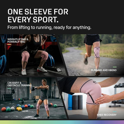 7mm Neoprene Knee Sleeves for Men & Women Weightlifting & Powerlifting – Compression Knee Sleeve Support for Squats, Gym, Training – USPA, IPL Approved – Medium Black (Pair)