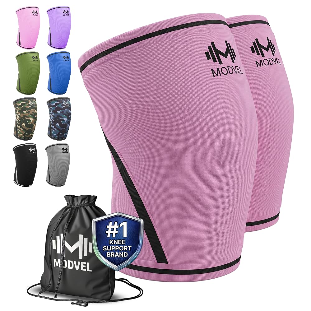 7mm Neoprene Knee Sleeves for Men & Women Weightlifting & Powerlifting – Compression Knee Sleeve Support for Squats, Gym, Training – USPA, IPL Approved – Medium Black (Pair)