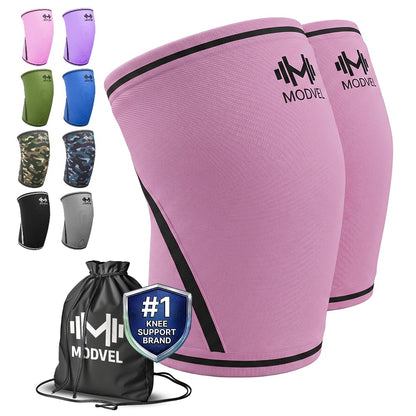7mm Neoprene Knee Sleeves for Men & Women Weightlifting & Powerlifting – Compression Knee Sleeve Support for Squats, Gym, Training – USPA, IPL Approved – Medium Black (Pair)