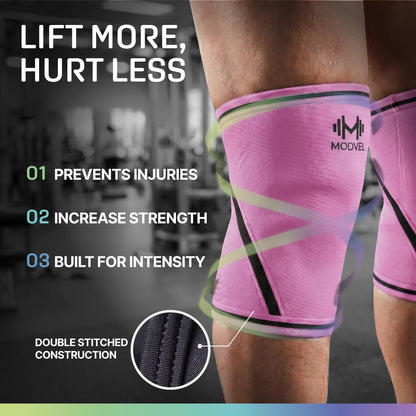 7mm Neoprene Knee Sleeves for Men & Women Weightlifting & Powerlifting – Compression Knee Sleeve Support for Squats, Gym, Training – USPA, IPL Approved – Medium Black (Pair)