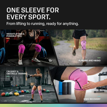 7mm Neoprene Knee Sleeves for Men & Women Weightlifting & Powerlifting – Compression Knee Sleeve Support for Squats, Gym, Training – USPA, IPL Approved – Medium Black (Pair)