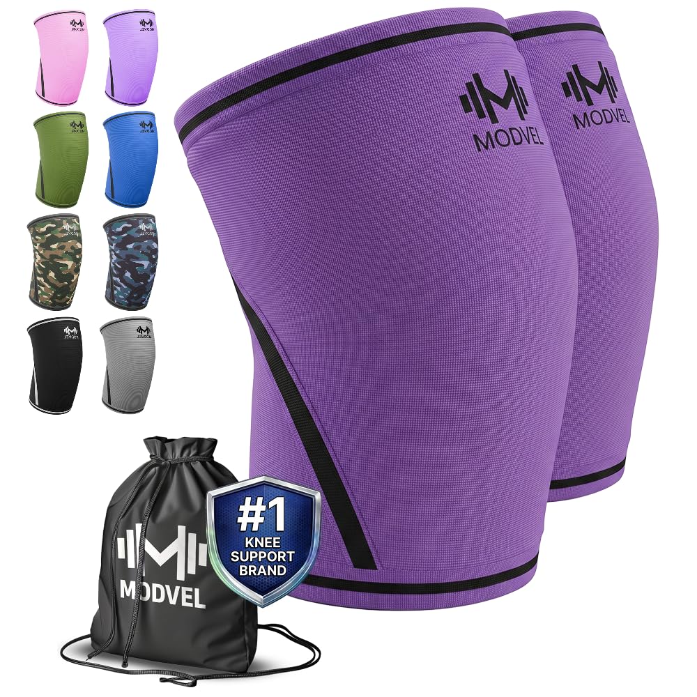 7mm Neoprene Knee Sleeves for Men & Women Weightlifting & Powerlifting – Compression Knee Sleeve Support for Squats, Gym, Training – USPA, IPL Approved – Medium Black (Pair)