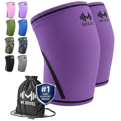 7mm Neoprene Knee Sleeves for Men & Women Weightlifting & Powerlifting – Compression Knee Sleeve Support for Squats, Gym, Training – USPA, IPL Approved – Medium Black (Pair)