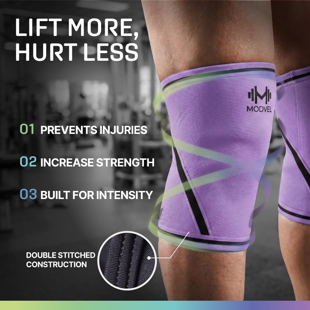 7mm Neoprene Knee Sleeves for Men & Women Weightlifting & Powerlifting – Compression Knee Sleeve Support for Squats, Gym, Training – USPA, IPL Approved – Medium Black (Pair)