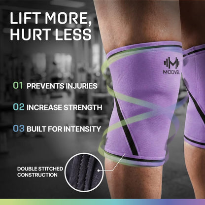 7mm Neoprene Knee Sleeves for Men & Women Weightlifting & Powerlifting – Compression Knee Sleeve Support for Squats, Gym, Training – USPA, IPL Approved – Medium Black (Pair)
