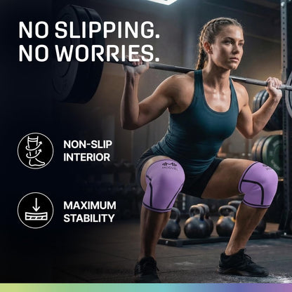 7mm Neoprene Knee Sleeves for Men & Women Weightlifting & Powerlifting – Compression Knee Sleeve Support for Squats, Gym, Training – USPA, IPL Approved – Medium Black (Pair)