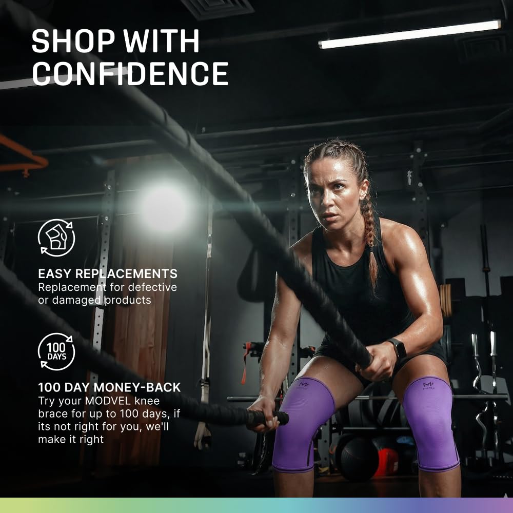 7mm Neoprene Knee Sleeves for Men & Women Weightlifting & Powerlifting – Compression Knee Sleeve Support for Squats, Gym, Training – USPA, IPL Approved – Medium Black (Pair)