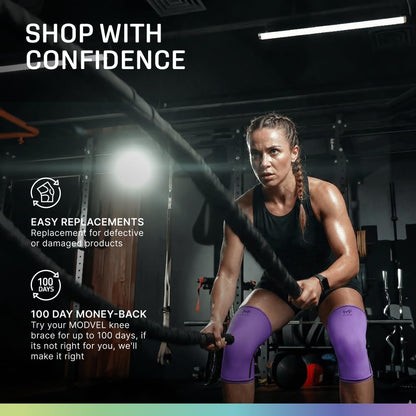7mm Neoprene Knee Sleeves for Men & Women Weightlifting & Powerlifting – Compression Knee Sleeve Support for Squats, Gym, Training – USPA, IPL Approved – Medium Black (Pair)