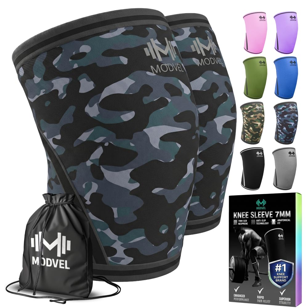 7mm Neoprene Knee Sleeves for Men & Women Weightlifting & Powerlifting – Compression Knee Sleeve Support for Squats, Gym, Training – USPA, IPL Approved – Medium Black (Pair)