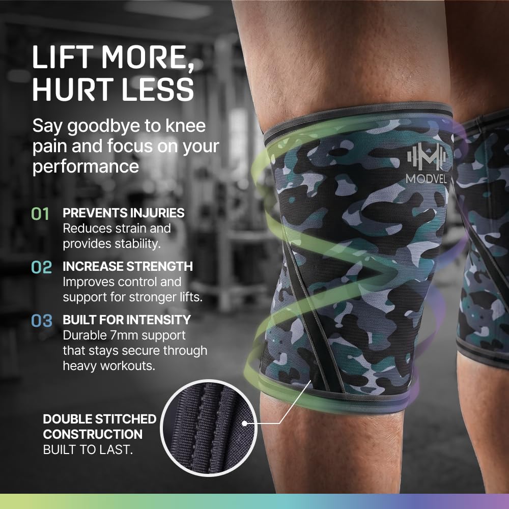 7mm Neoprene Knee Sleeves for Men & Women Weightlifting & Powerlifting – Compression Knee Sleeve Support for Squats, Gym, Training – USPA, IPL Approved – Medium Black (Pair)