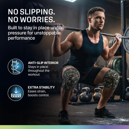 7mm Neoprene Knee Sleeves for Men & Women Weightlifting & Powerlifting – Compression Knee Sleeve Support for Squats, Gym, Training – USPA, IPL Approved – Medium Black (Pair)