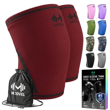7mm Neoprene Knee Sleeves for Men & Women Weightlifting & Powerlifting – Compression Knee Sleeve Support for Squats, Gym, Training – USPA, IPL Approved – Medium Black (Pair)