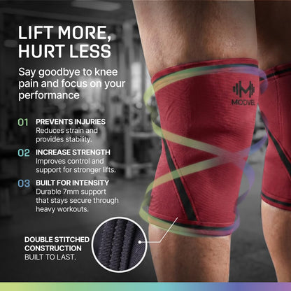 7mm Neoprene Knee Sleeves for Men & Women Weightlifting & Powerlifting – Compression Knee Sleeve Support for Squats, Gym, Training – USPA, IPL Approved – Medium Black (Pair)