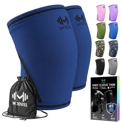 7mm Neoprene Knee Sleeves for Men & Women Weightlifting & Powerlifting – Compression Knee Sleeve Support for Squats, Gym, Training – USPA, IPL Approved – Medium Black (Pair)