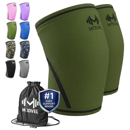 7mm Neoprene Knee Sleeves for Men & Women Weightlifting & Powerlifting – Compression Knee Sleeve Support for Squats, Gym, Training – USPA, IPL Approved – Medium Black (Pair)