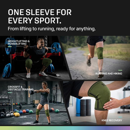 7mm Neoprene Knee Sleeves for Men & Women Weightlifting & Powerlifting – Compression Knee Sleeve Support for Squats, Gym, Training – USPA, IPL Approved – Medium Black (Pair)