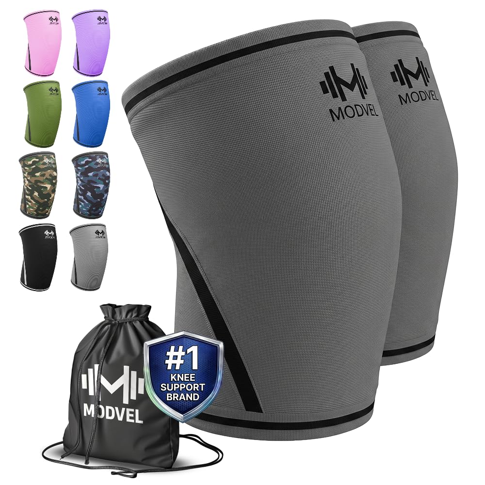 7mm Neoprene Knee Sleeves for Men & Women Weightlifting & Powerlifting – Compression Knee Sleeve Support for Squats, Gym, Training – USPA, IPL Approved – Medium Black (Pair)