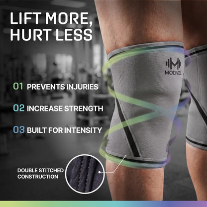 7mm Neoprene Knee Sleeves for Men & Women Weightlifting & Powerlifting – Compression Knee Sleeve Support for Squats, Gym, Training – USPA, IPL Approved – Medium Black (Pair)