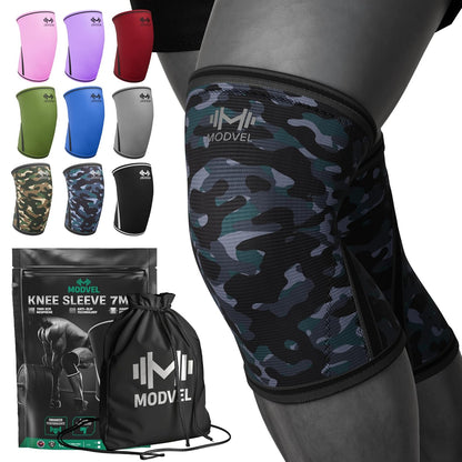 7mm Neoprene Knee Sleeves for Men & Women Weightlifting & Powerlifting – Compression Knee Sleeve Support for Squats, Gym, Training – USPA, IPL Approved – Medium Black (Pair)