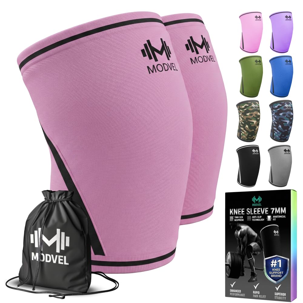 7mm Neoprene Knee Sleeves for Men & Women Weightlifting & Powerlifting – Compression Knee Sleeve Support for Squats, Gym, Training – USPA, IPL Approved – Medium Black (Pair)