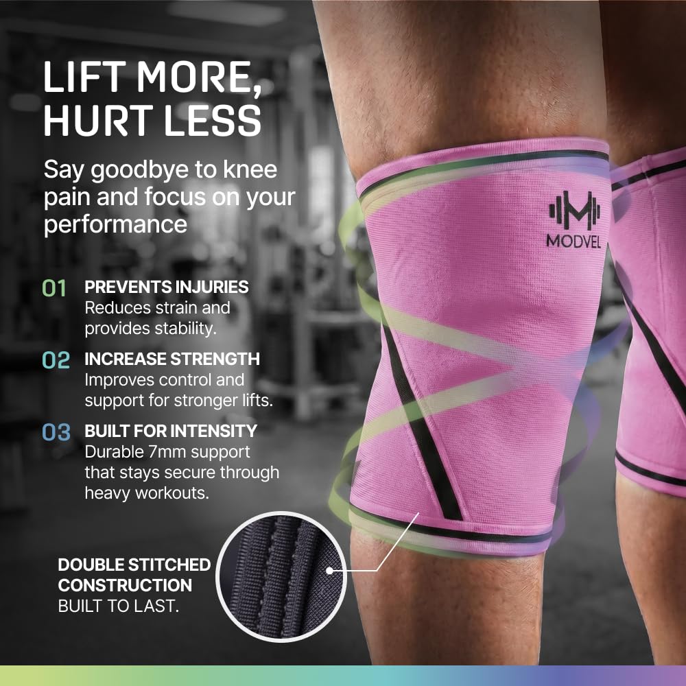 7mm Neoprene Knee Sleeves for Men & Women Weightlifting & Powerlifting – Compression Knee Sleeve Support for Squats, Gym, Training – USPA, IPL Approved – Medium Black (Pair)