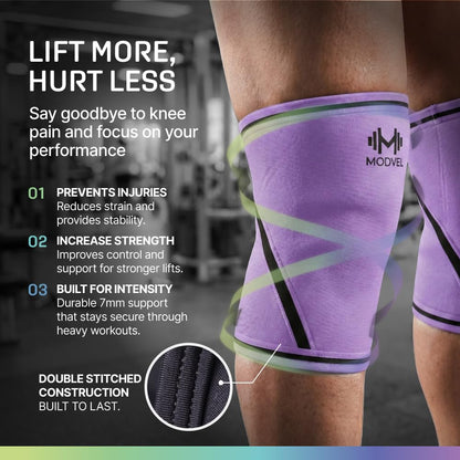 7mm Neoprene Knee Sleeves for Men & Women Weightlifting & Powerlifting – Compression Knee Sleeve Support for Squats, Gym, Training – USPA, IPL Approved – Medium Black (Pair)