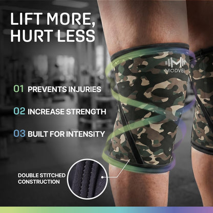 7mm Neoprene Knee Sleeves for Men & Women Weightlifting & Powerlifting – Compression Knee Sleeve Support for Squats, Gym, Training – USPA, IPL Approved – Medium Black (Pair)